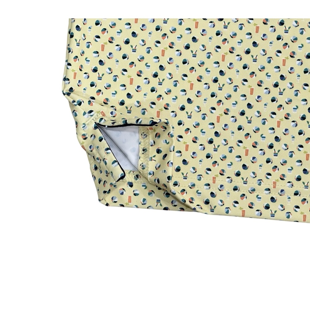 Walter Hagen Performance 11 Poolside Pale Yellow Print Polo Golf Stretch Mens S - Picture 7 of 10